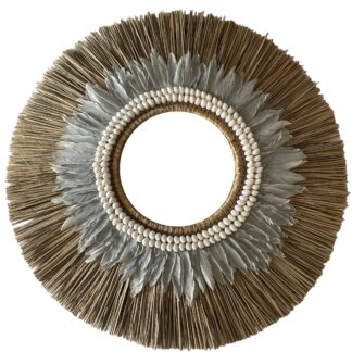 Mendong mirror with feather decoration